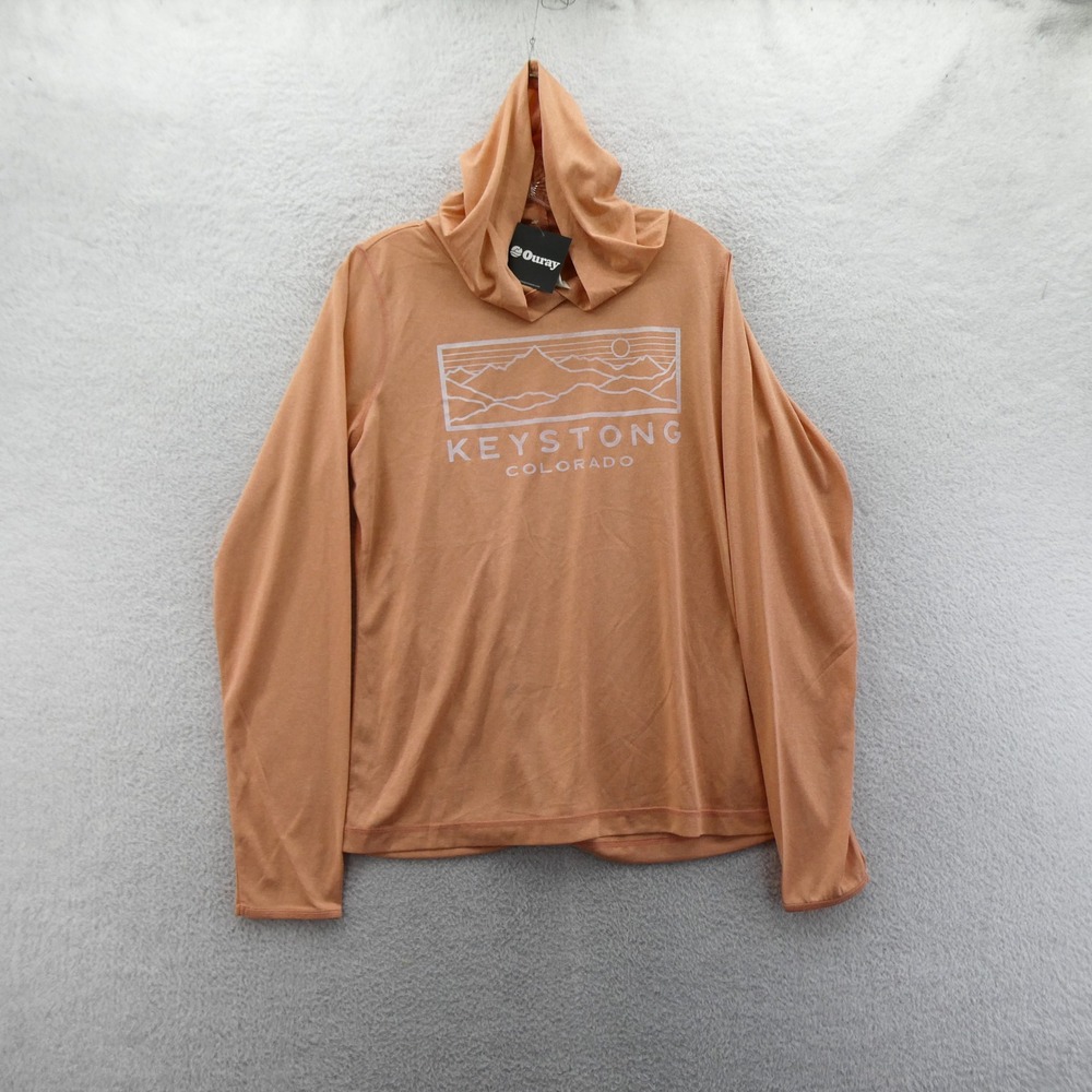 Ouray Hoodie Women Medium Keystone Colorado Orange Long Sleeve Sun Protection